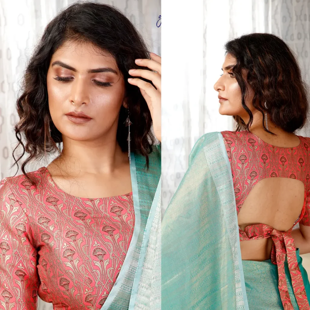 Banarasi Brocade Blouse - Peach