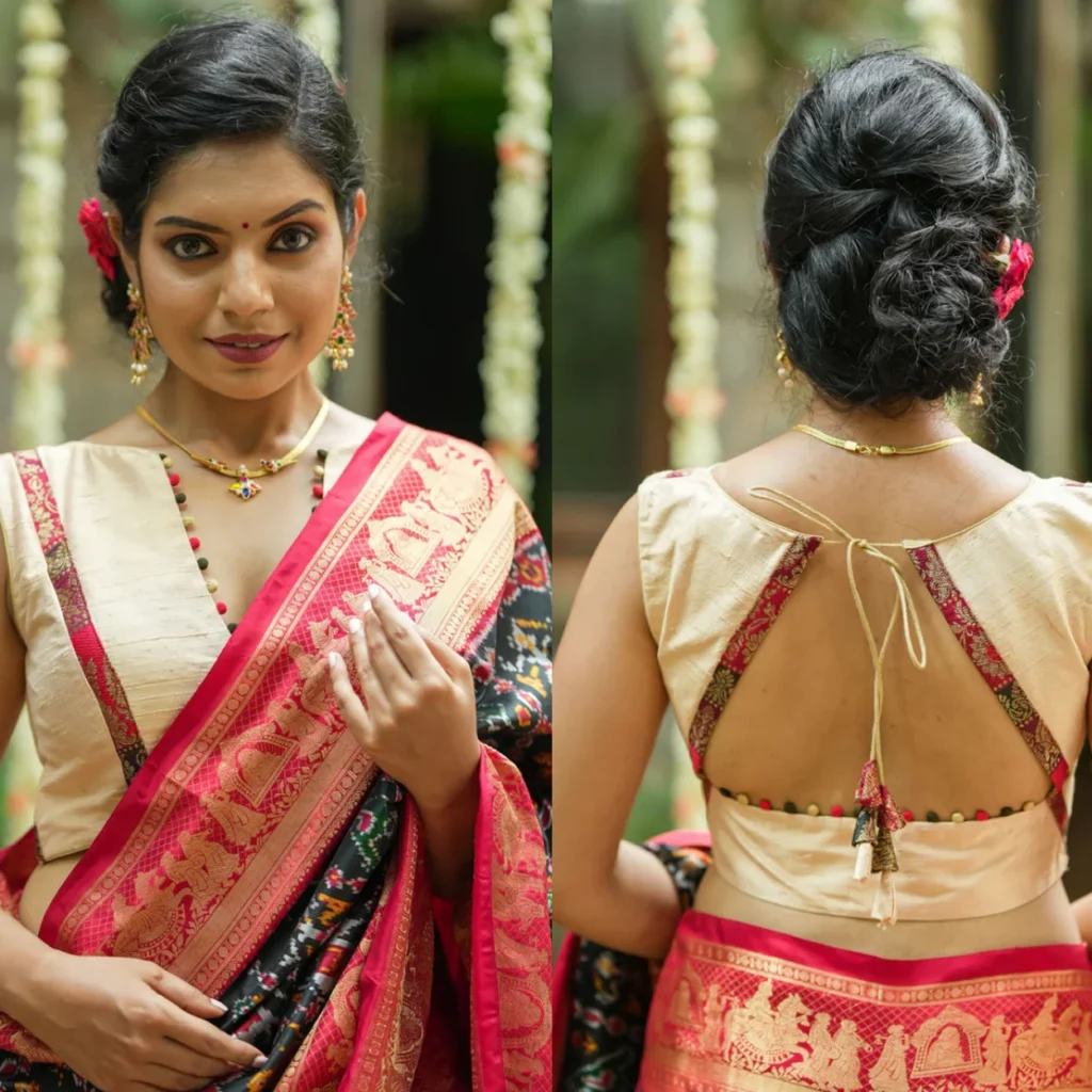 Ivory Raw Silk Sleeveless Blouse