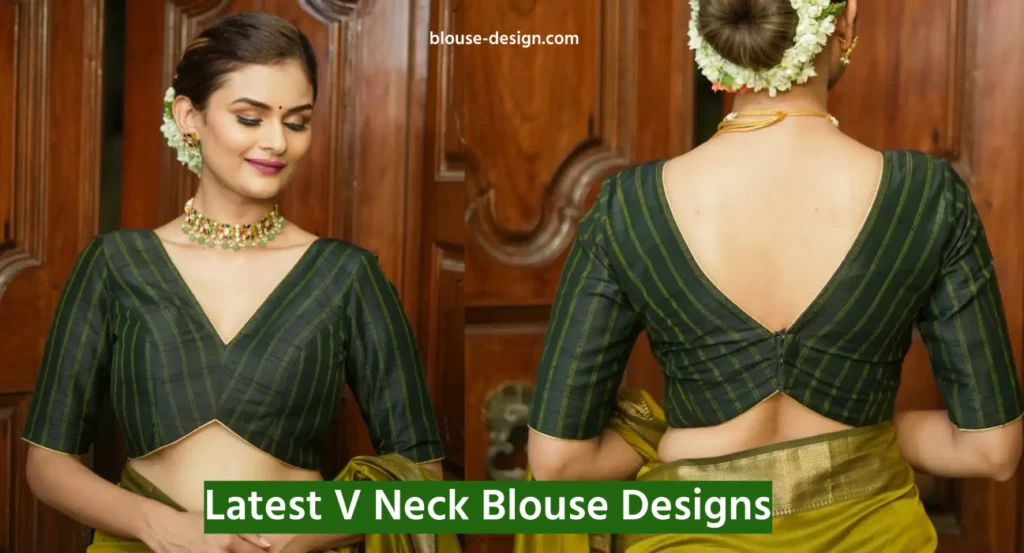 Latest V Neck Blouse Designs