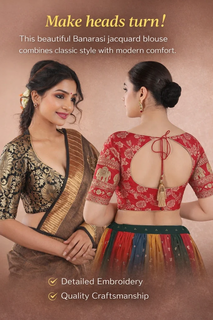 Banarasi Jacquard Embroidered Blouse