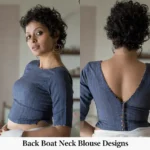 Back Boat Neck Blouse Designs