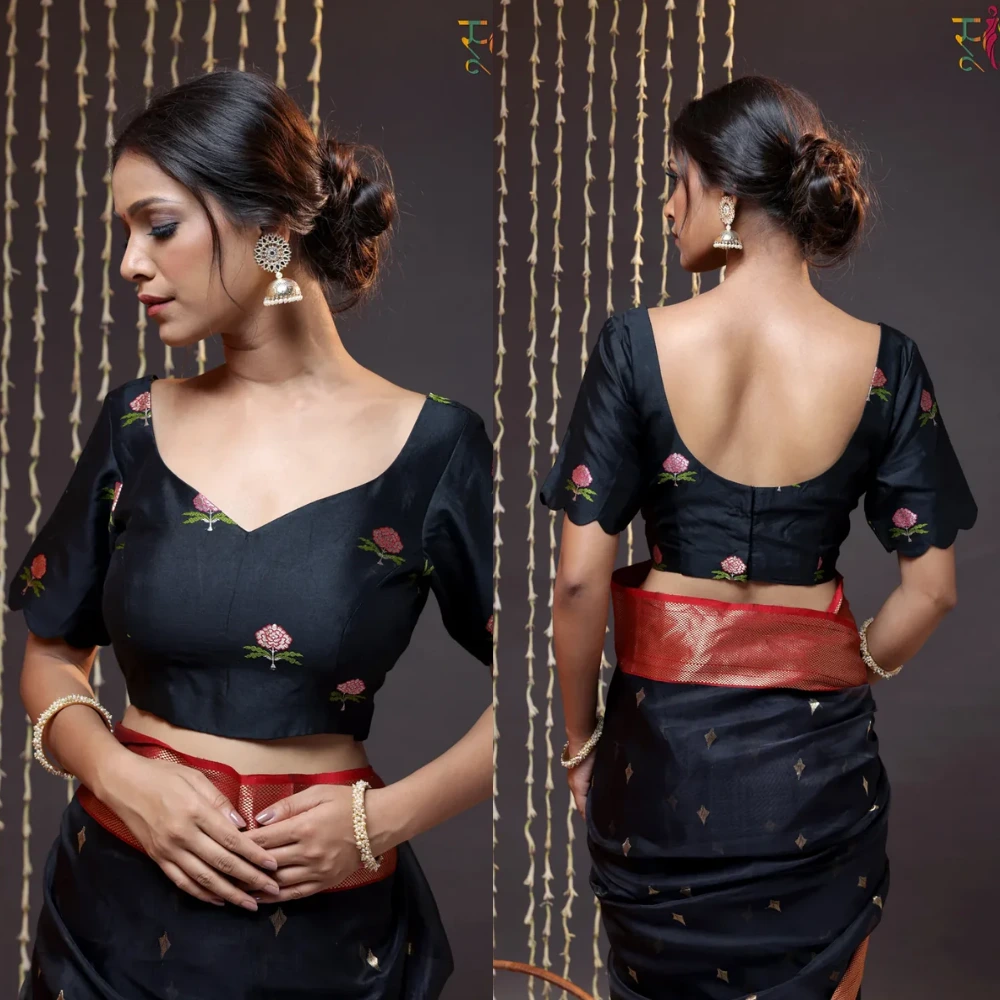 Designer Banarasi Silk Saree Blouse Wedding Collection Wear
