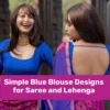 Simple Blue Blouse Designs