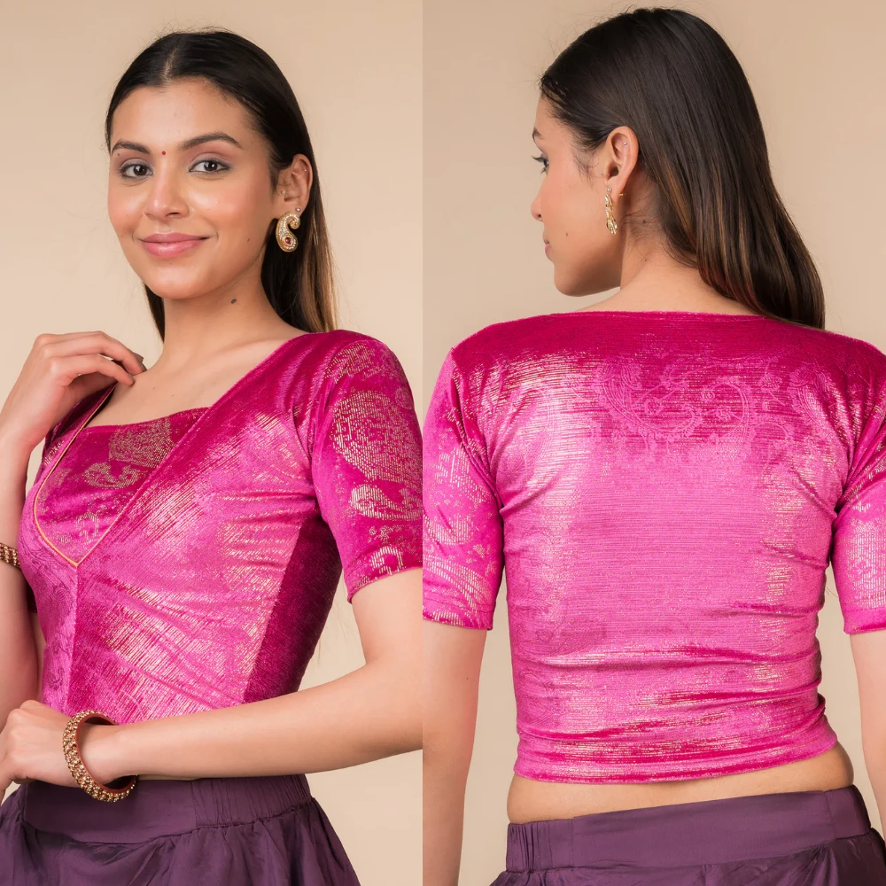 Ethnic Paisley Velvet  Designer Choli Blouse