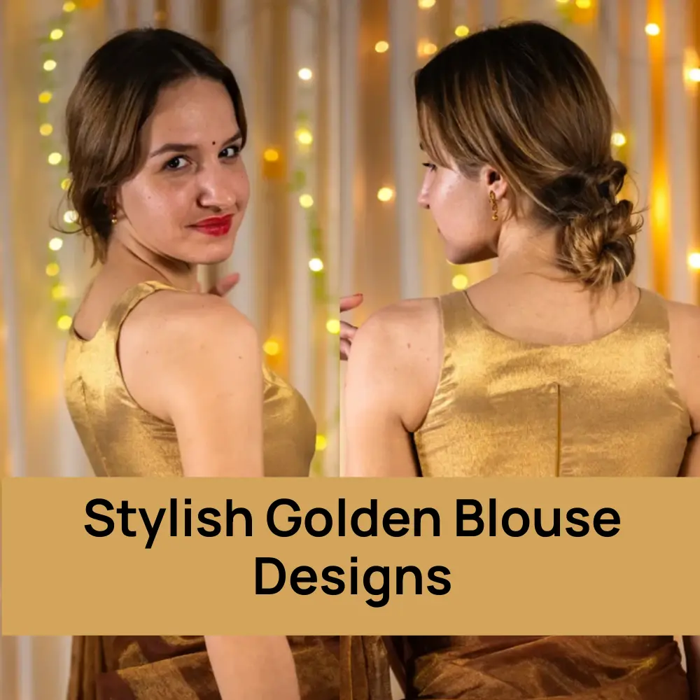 25+ Stylish Golden Blouse Designs: Latest Designer Collection 2025