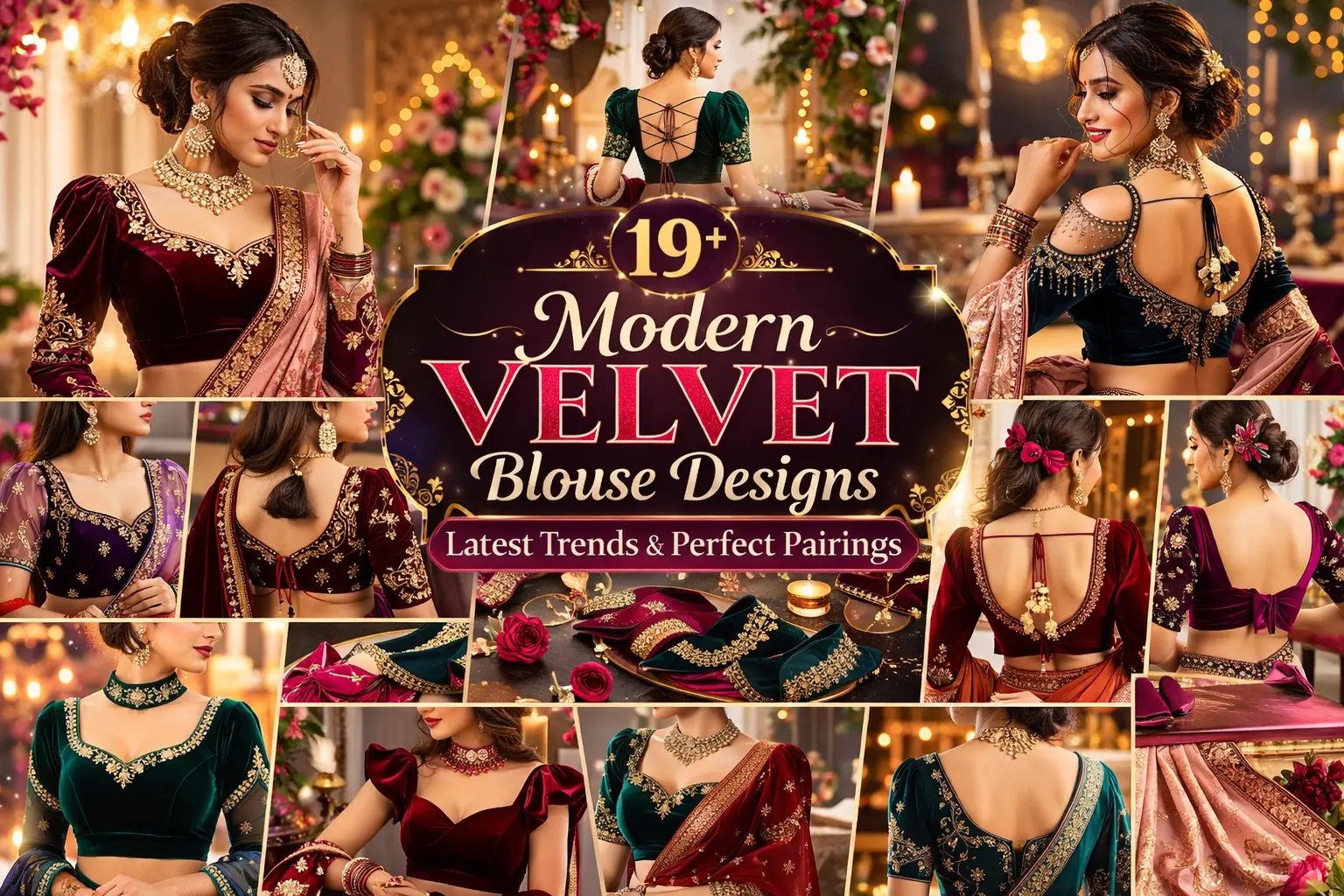 Modern Velvet Blouse Designs