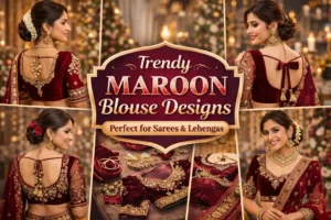 Trendy Maroon Blouse Designs