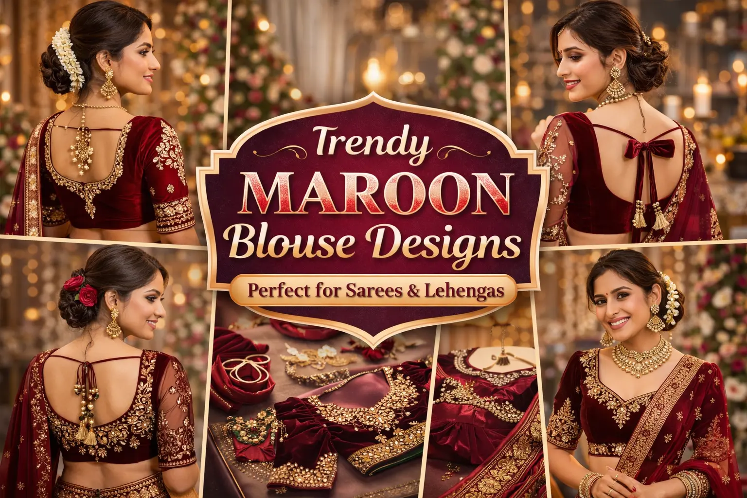 Trendy Maroon Blouse Designs