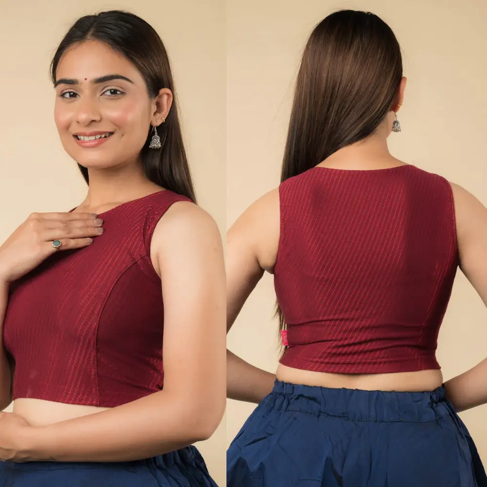 Cotton Sleeveless High Neck Stretchable Everyday Blouse