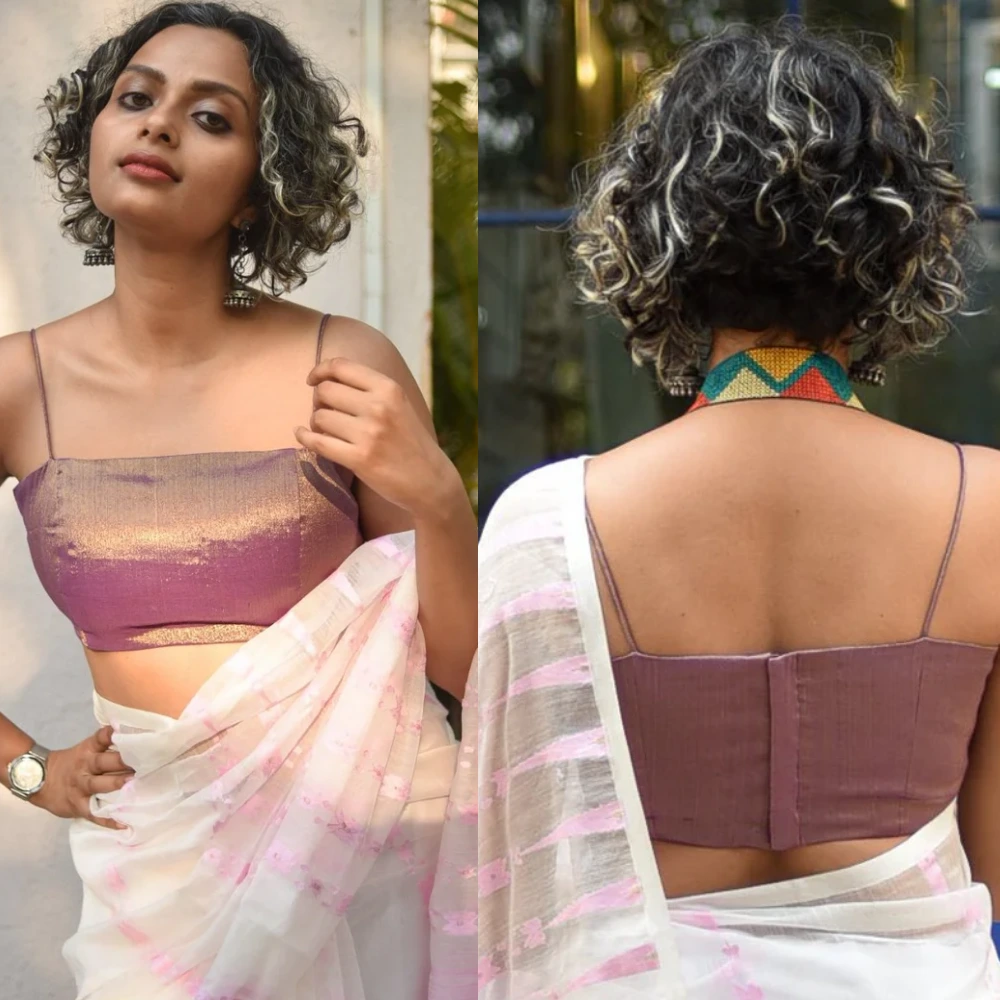 Butterfly Pea Flower Inspired Designer Blue Blouse