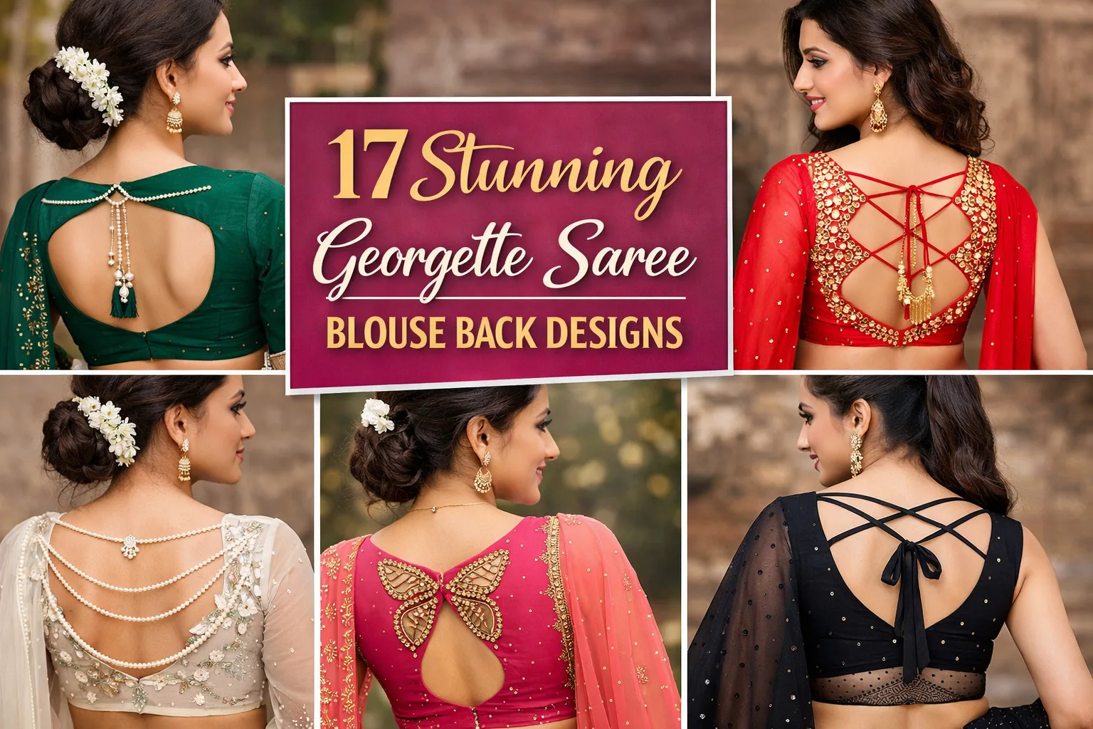 Georgette Saree Blouse Back Designs