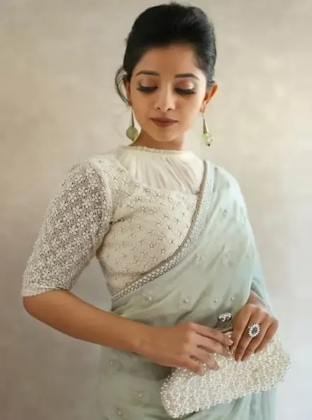 Sheer Sleeve Hakoba Blouse