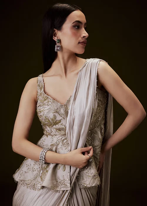 Embroidered or Beaded Peplum Top