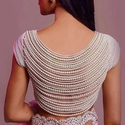 Backless Blouse with Beaded Strings
