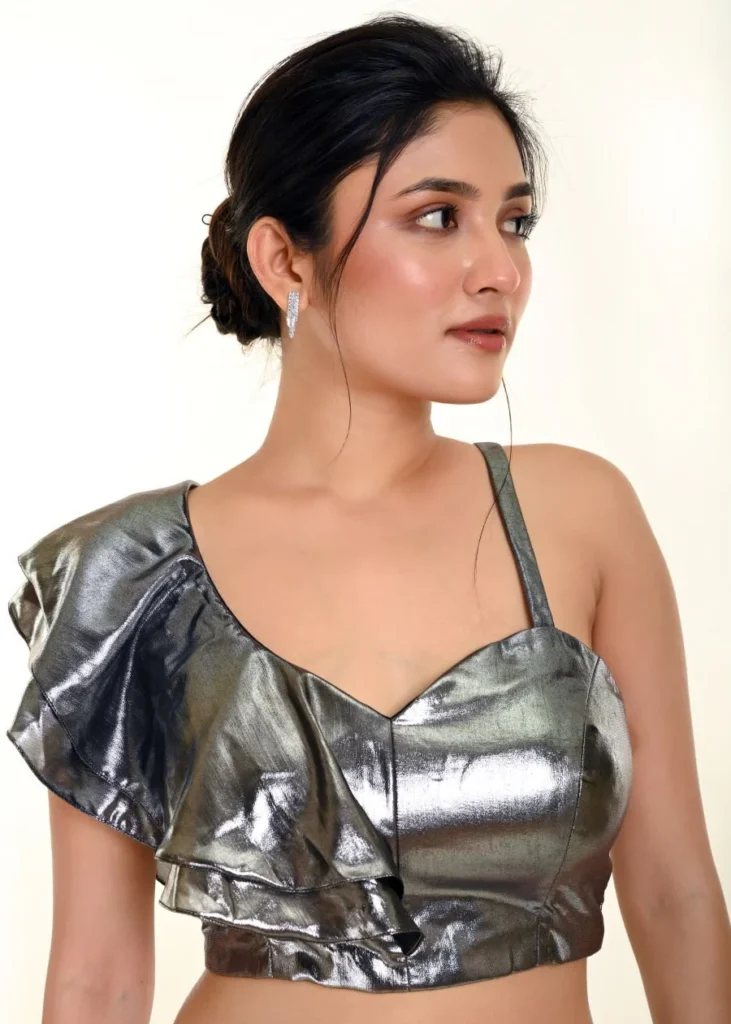 One-Shoulder Ruffled Blouse