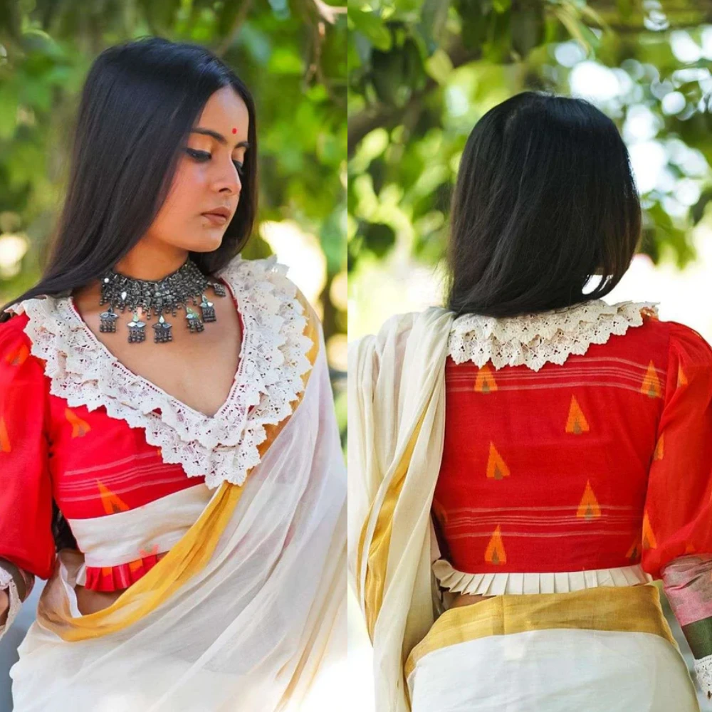 Sita Lace Work V-neck Blouse