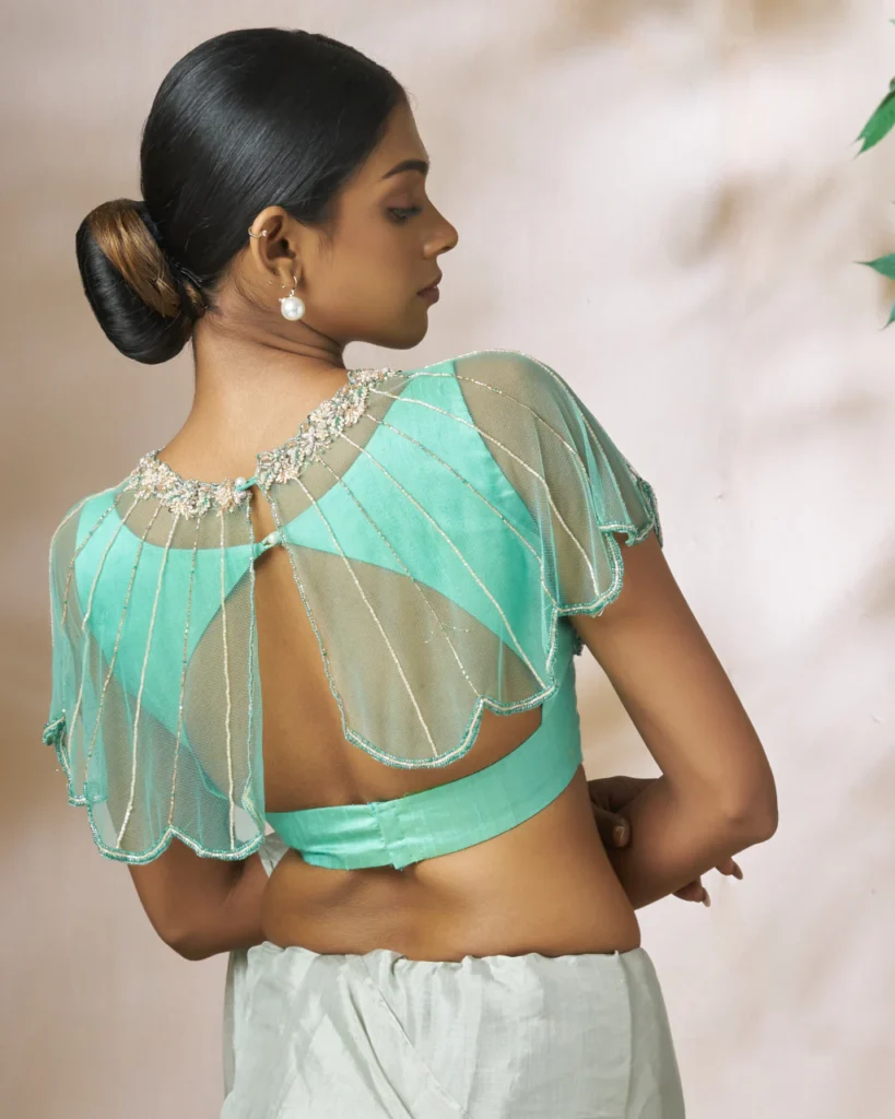 Sea Green Cape Blouse