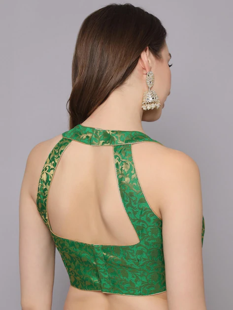 Neon Green Halter Neck Blouse