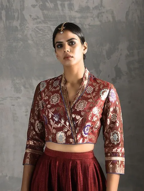 Peplum Brocade Blouse