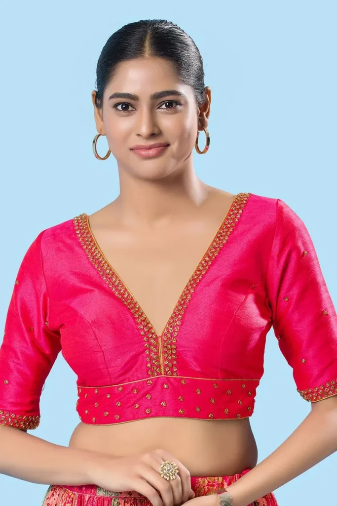 Butta Placement on Blouse: Design Variations