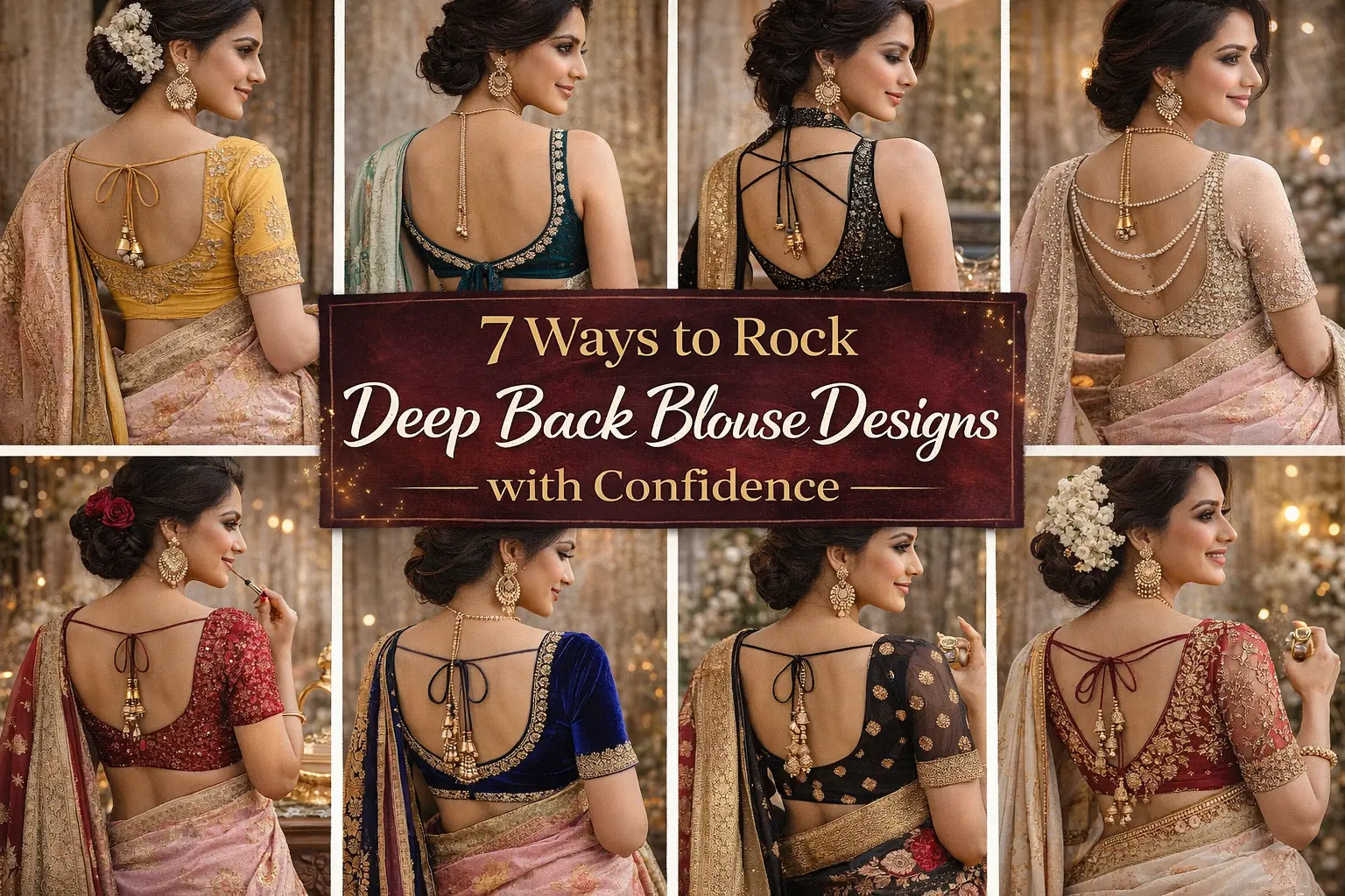 Deep Back Blouse Designs