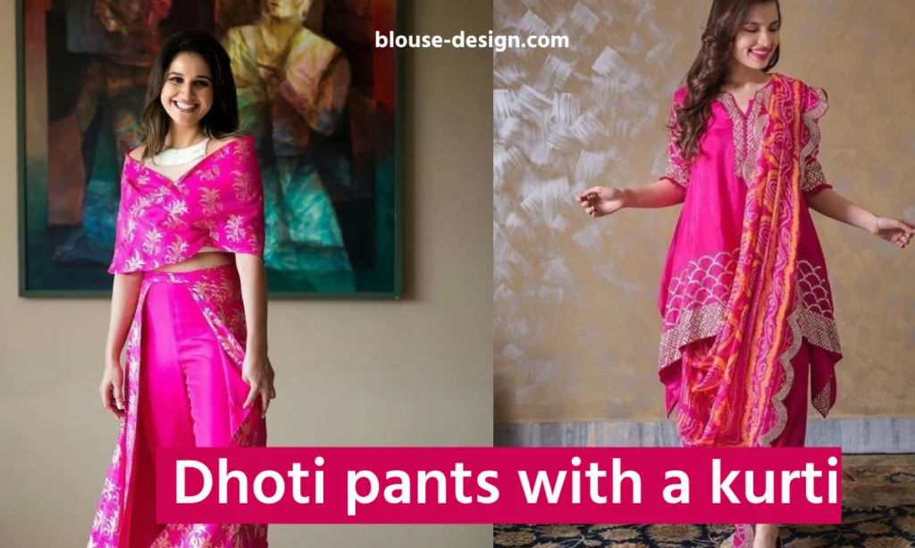 Dhoti pants with short kurta
