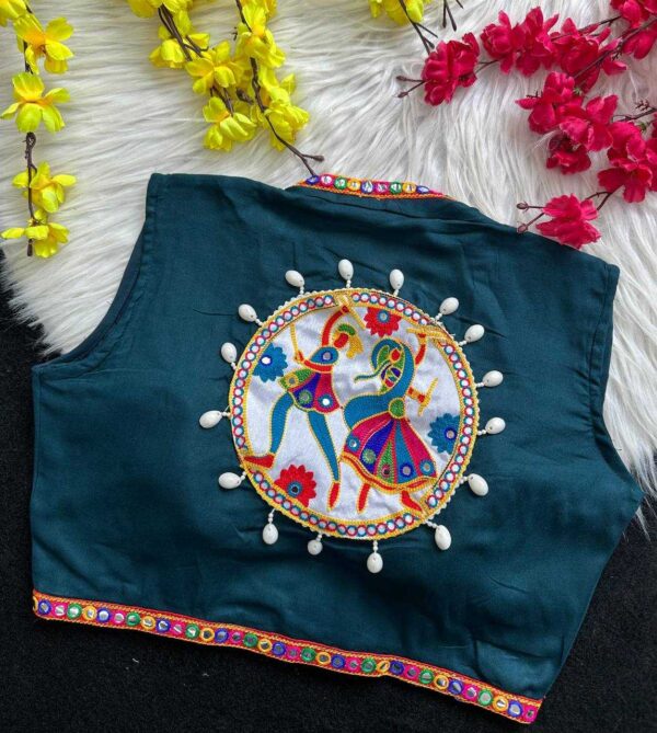 Pure Rayon Kutch Work Navratri Readymade Blouse - Image 19