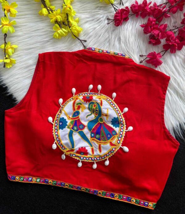 Pure Rayon Kutch Work Navratri Readymade Blouse - Image 3