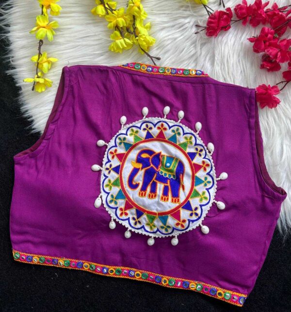 Pure Rayon Kutch Work Navratri Readymade Blouse - Image 5