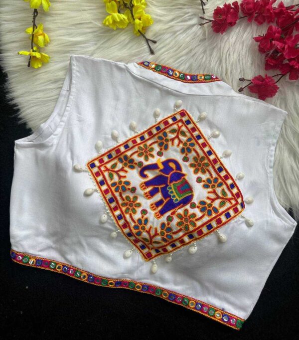 Pure Rayon Kutch Work Navratri Readymade Blouse - Image 9