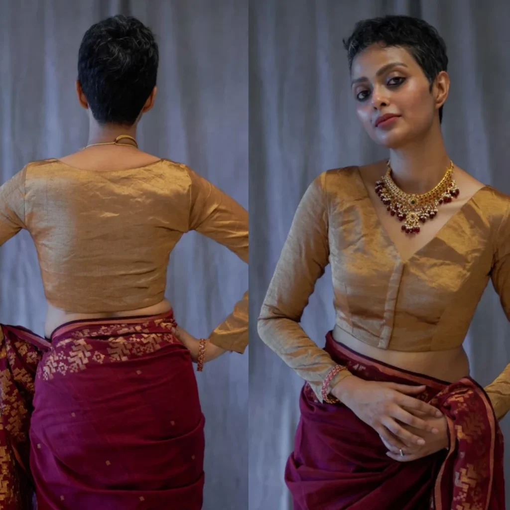 Canna Chanderi Silk full sleeve blouse