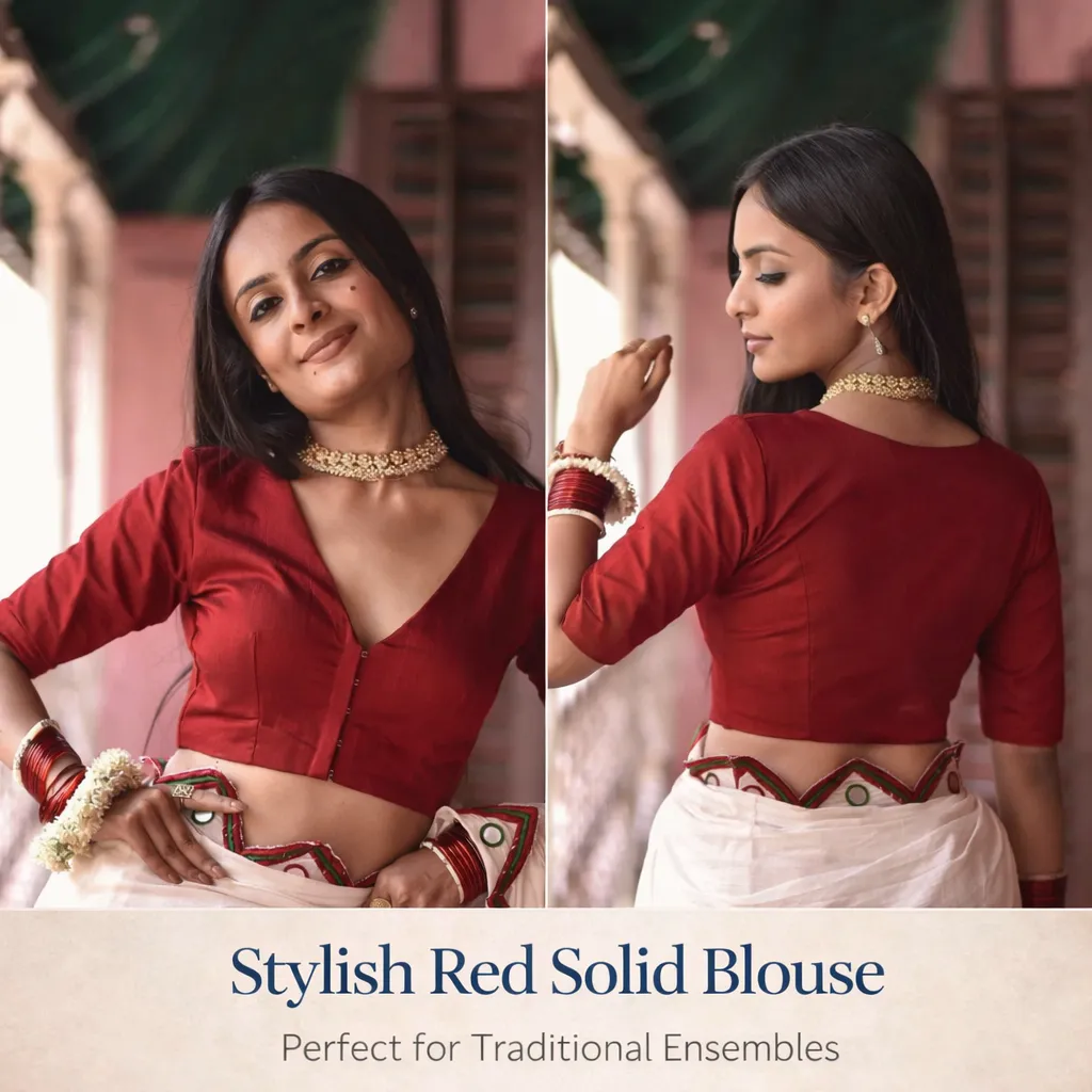 Stylish Red Solid Blouse