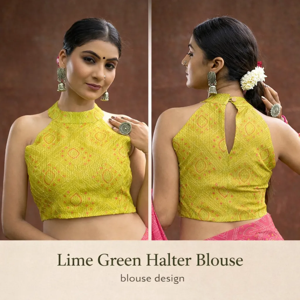 Lime Green Halter Blouse