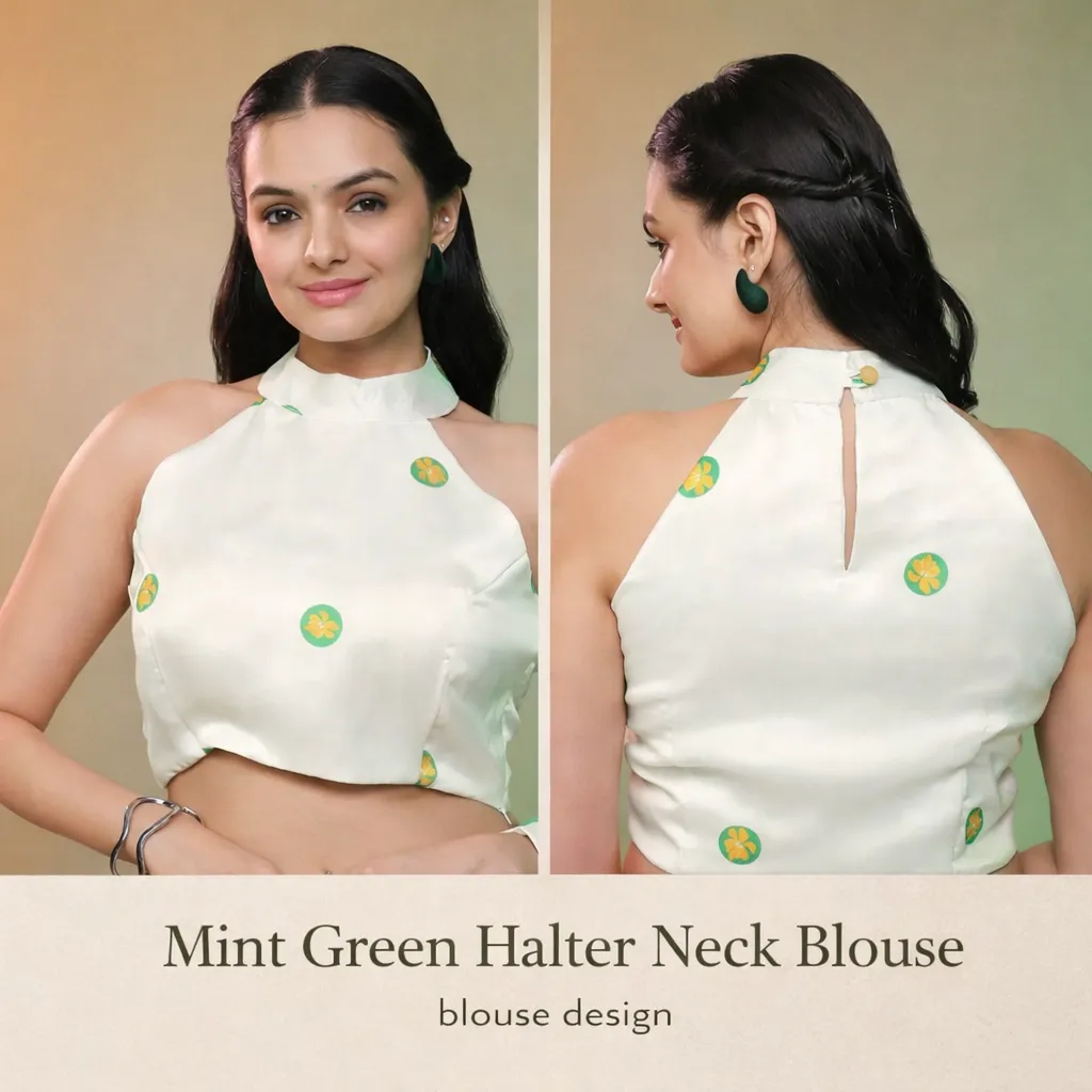 Mint Green Halter Neck Blouse