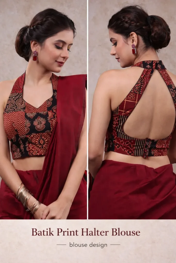 Batik Print Halter Blouse