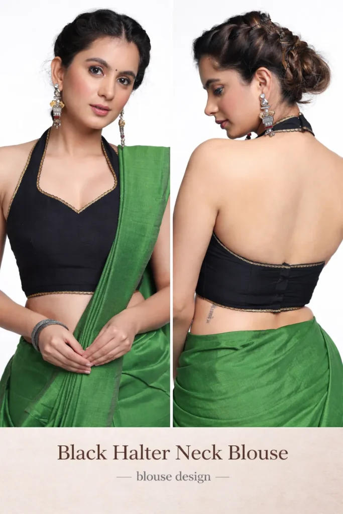 Black Halter Neck Blouse