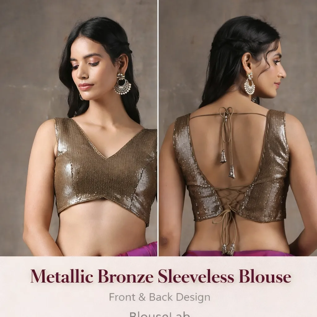 Metallic Bronze Sleeveless Blouse