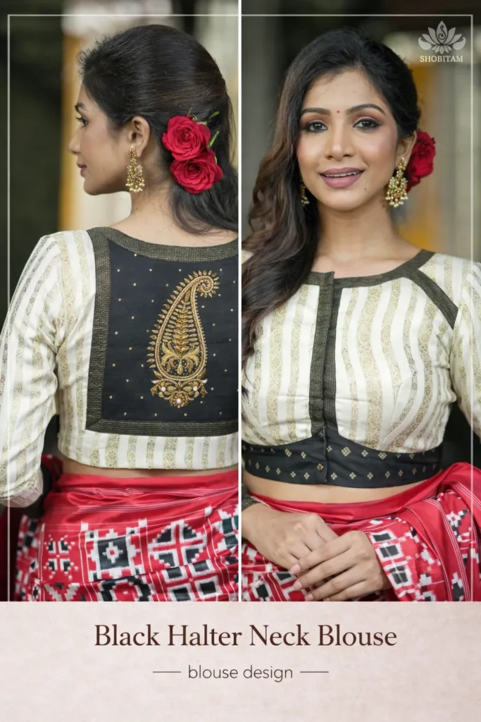 Black Open Back Blouse