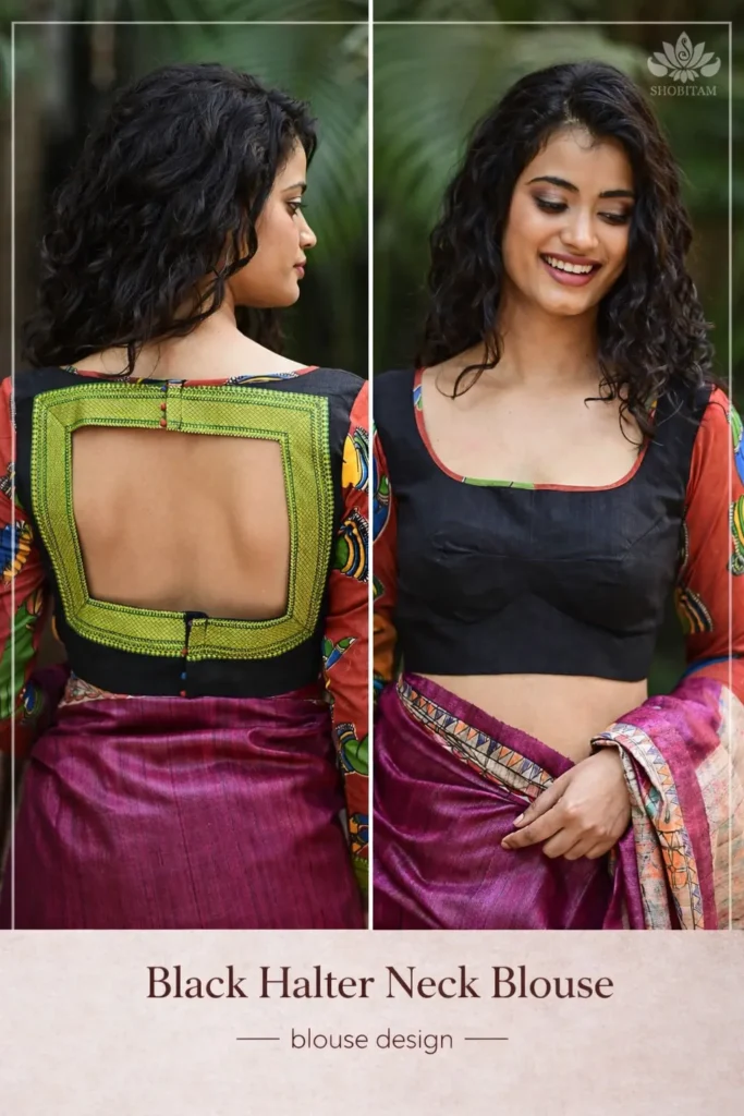 Black Halter Neck Blouse