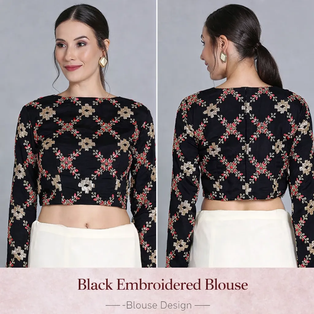 Black Embroidered Blouse