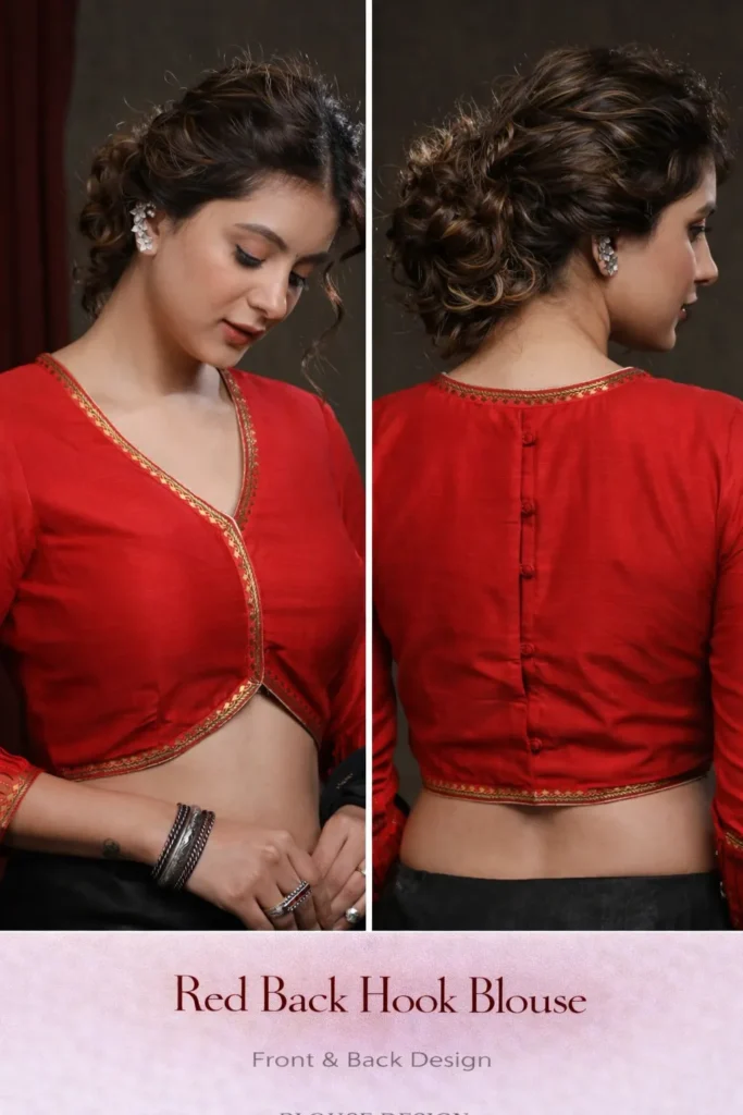 Red Back Hook Blouse