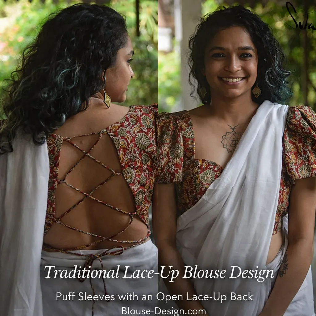 Traditional Lace-Up Blouse