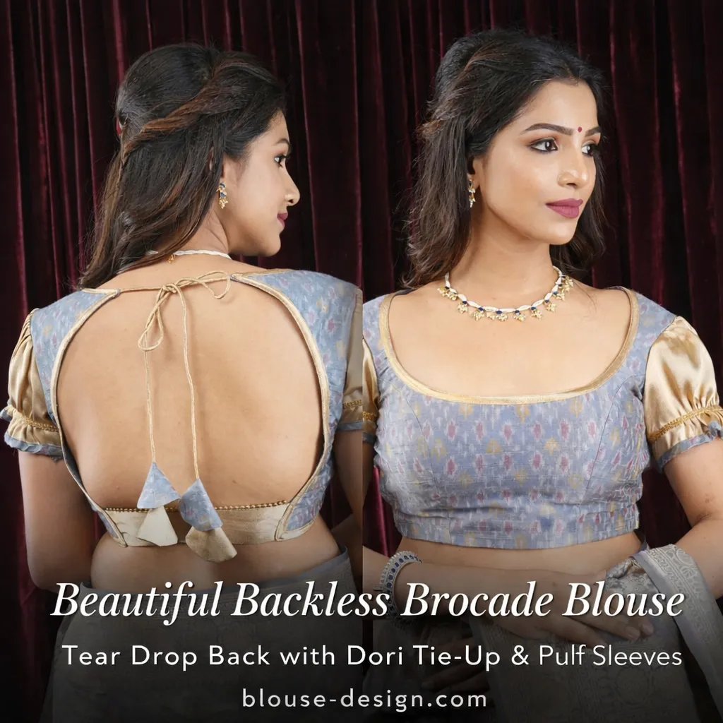 Beautiful Backless Brocade Blouse