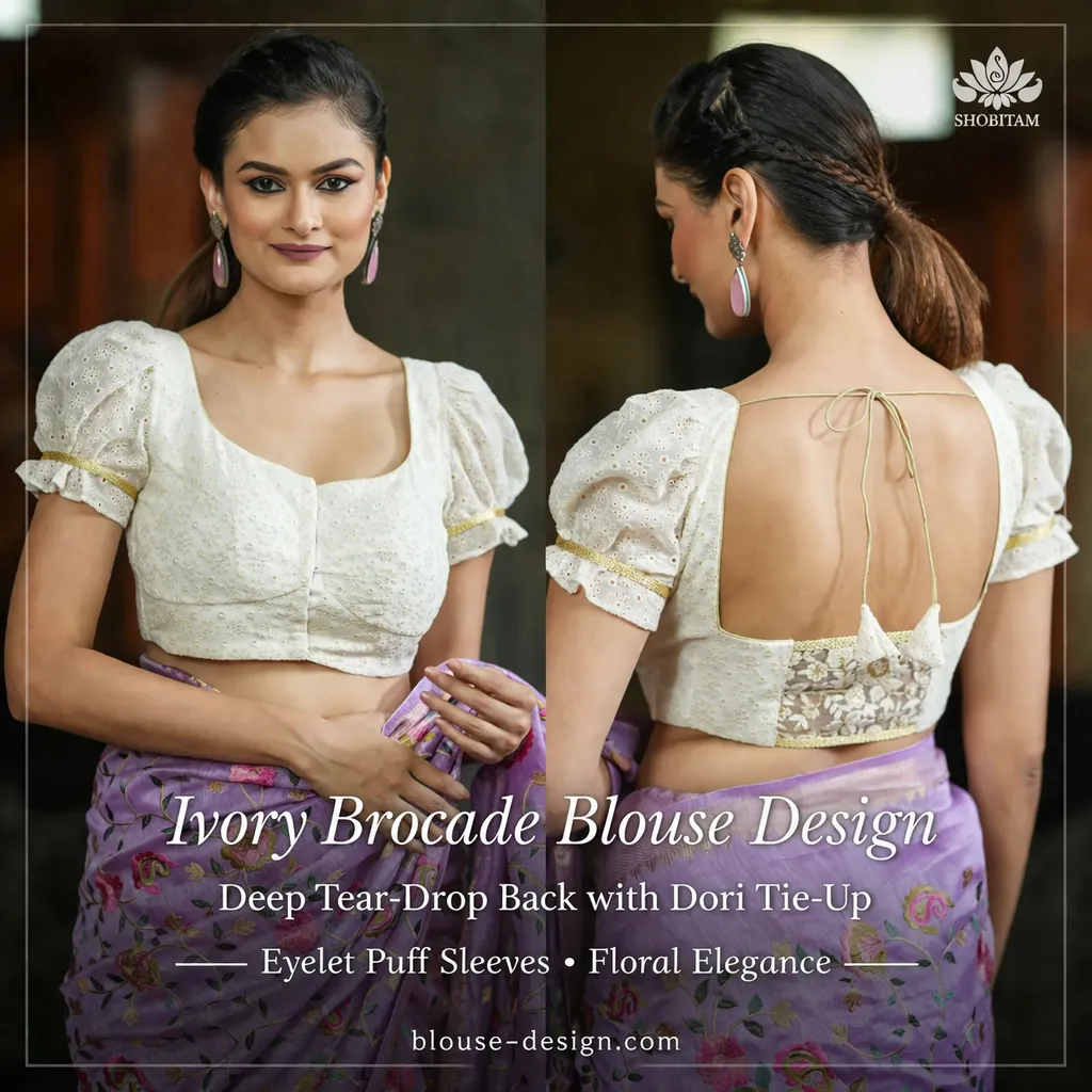 Ivory Brocade Blouse