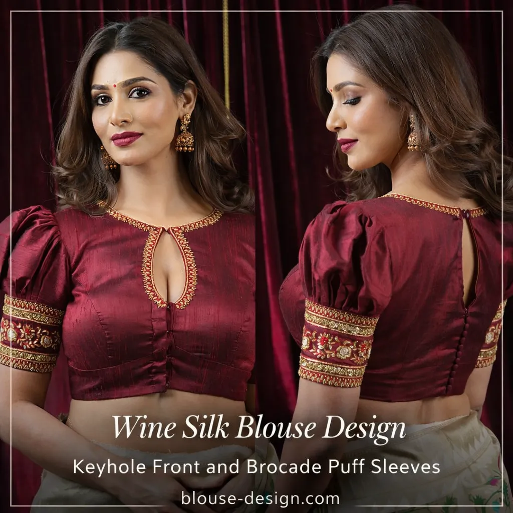 Wine Silk Blouse