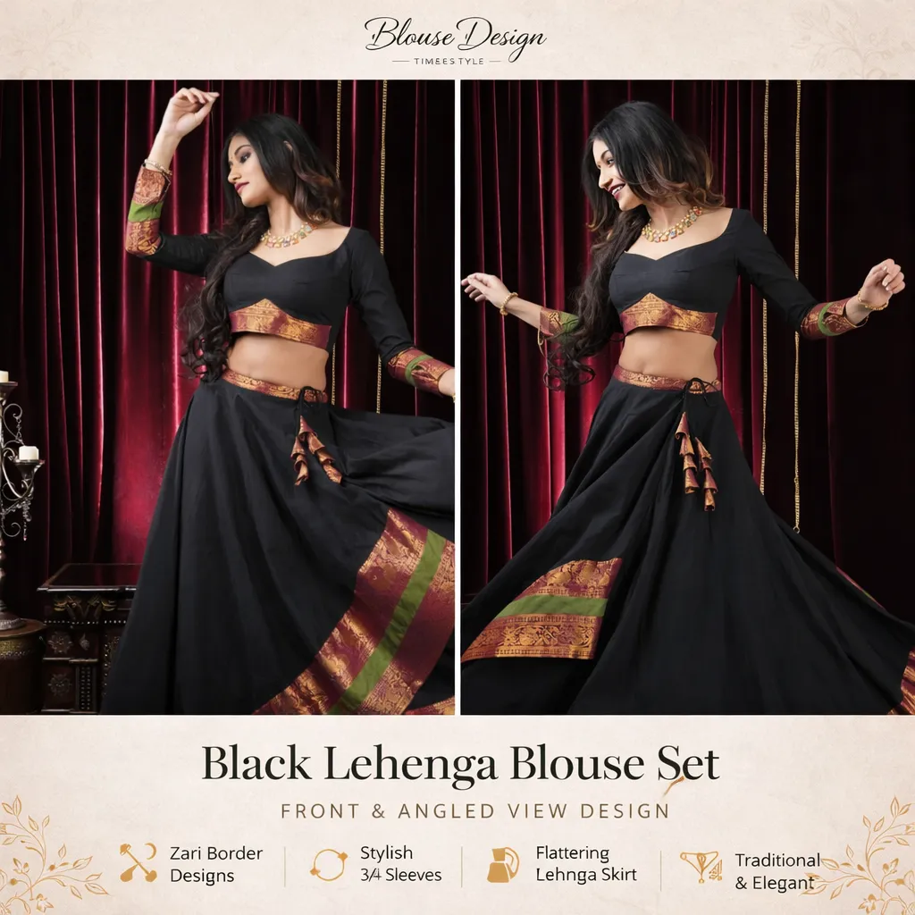 Black Lehenga Blouse Set