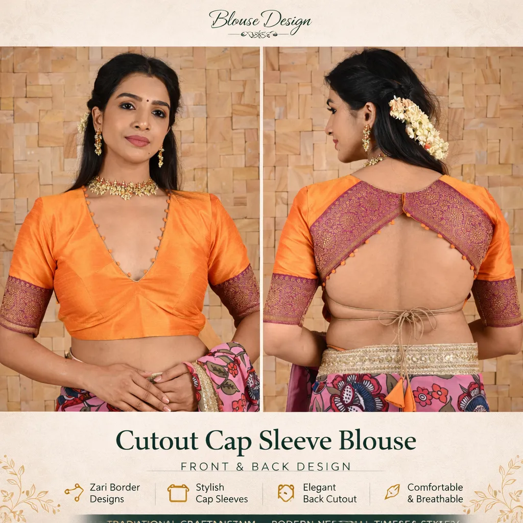 Cutout Cap Sleeve Blouse