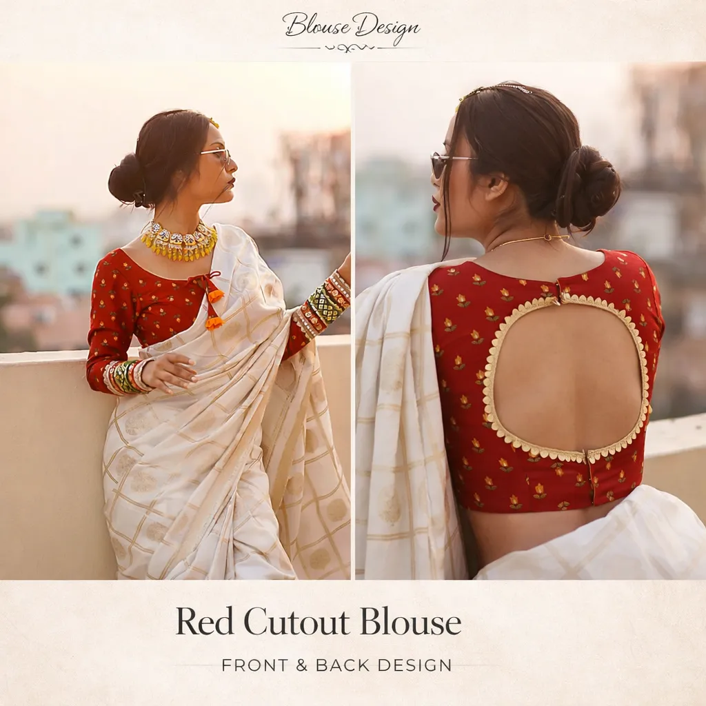 Red Cutout Blouse