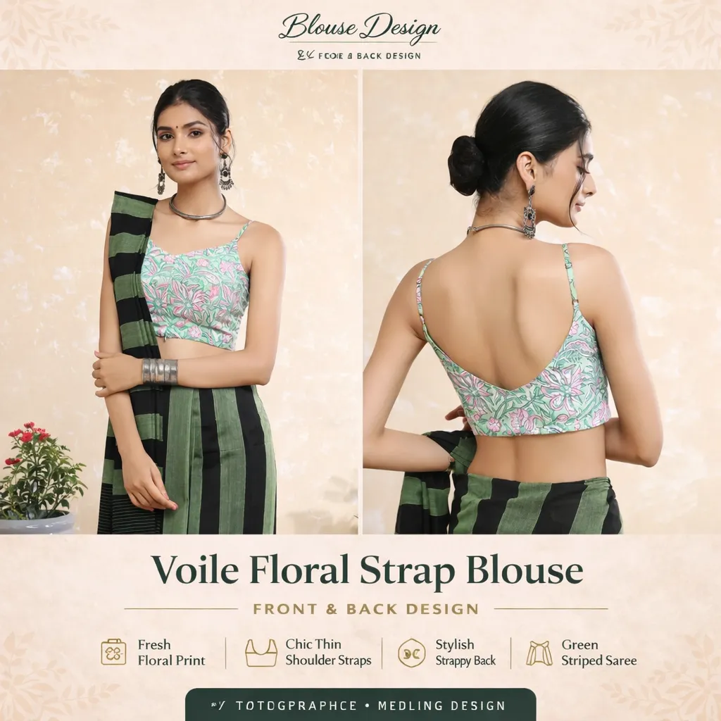 Voile Floral Strap Blouse