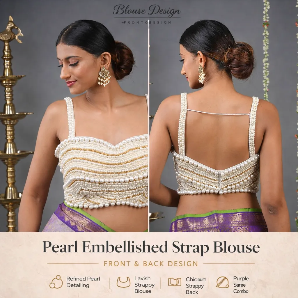 Pearl Embellished Strap Blouse